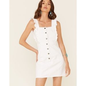 White denim frayed dress
